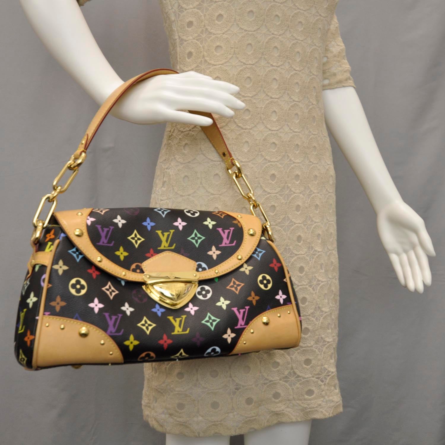 Louis Vuitton Monogram Multicolor Beverly MM Black 2 of 9