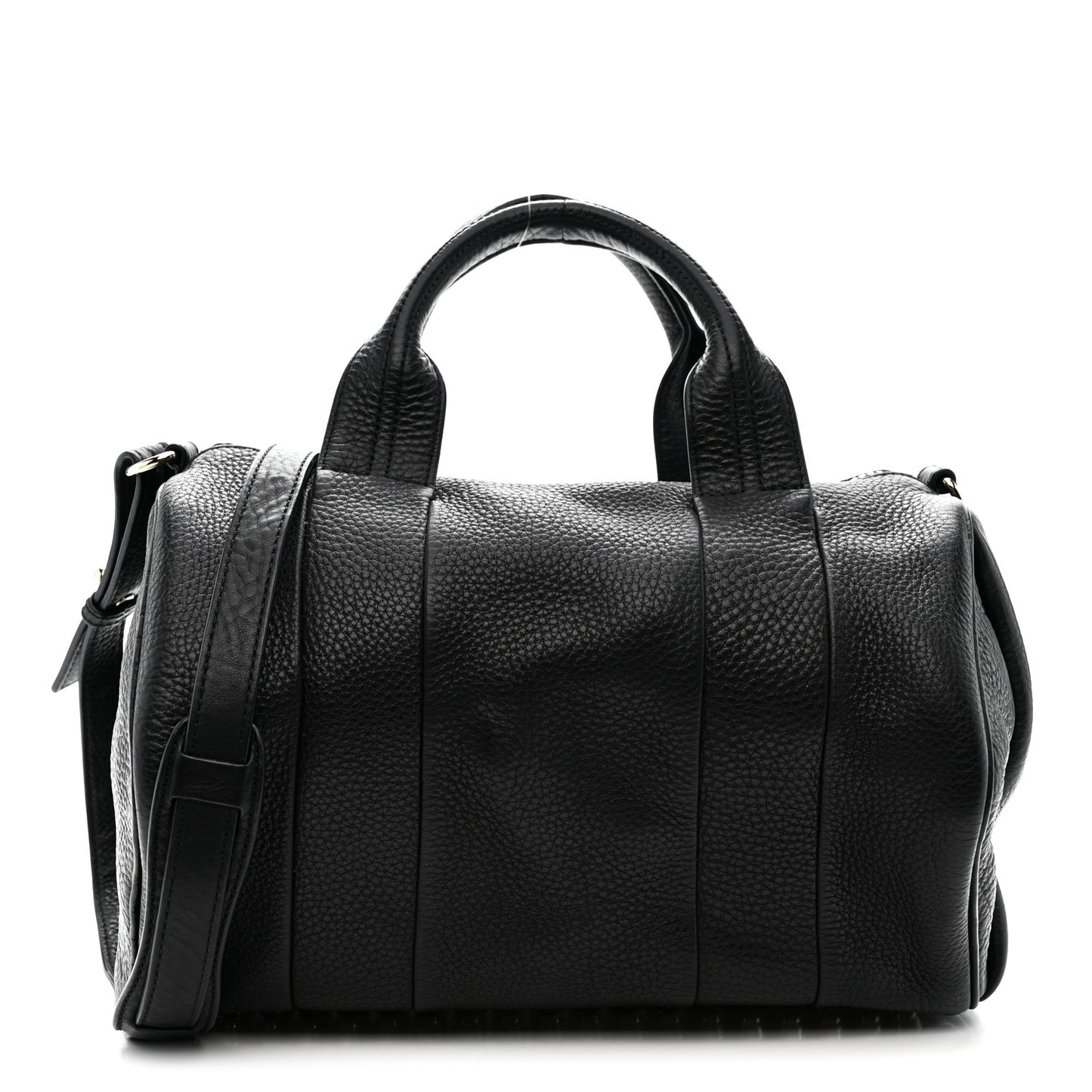 Pebbled Lambskin Rocco Black Pale Gold Hardware