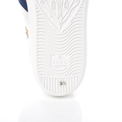 Gucci Calfskin Bee Star Embroidered Sylvie Web Ace Sneakers 38.5 White 6 of 9