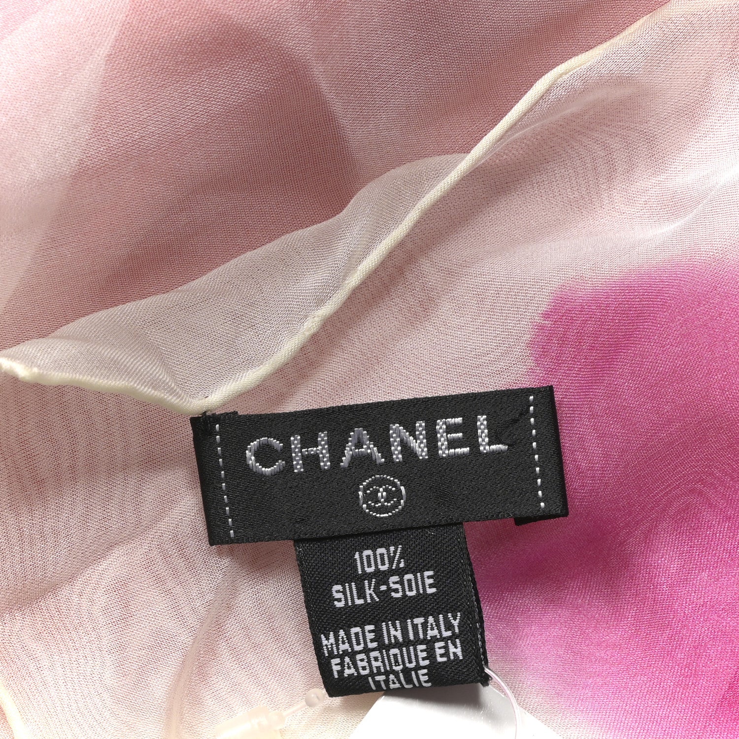 Chanel Silk Floral Print Scarf Stole 3 of 4