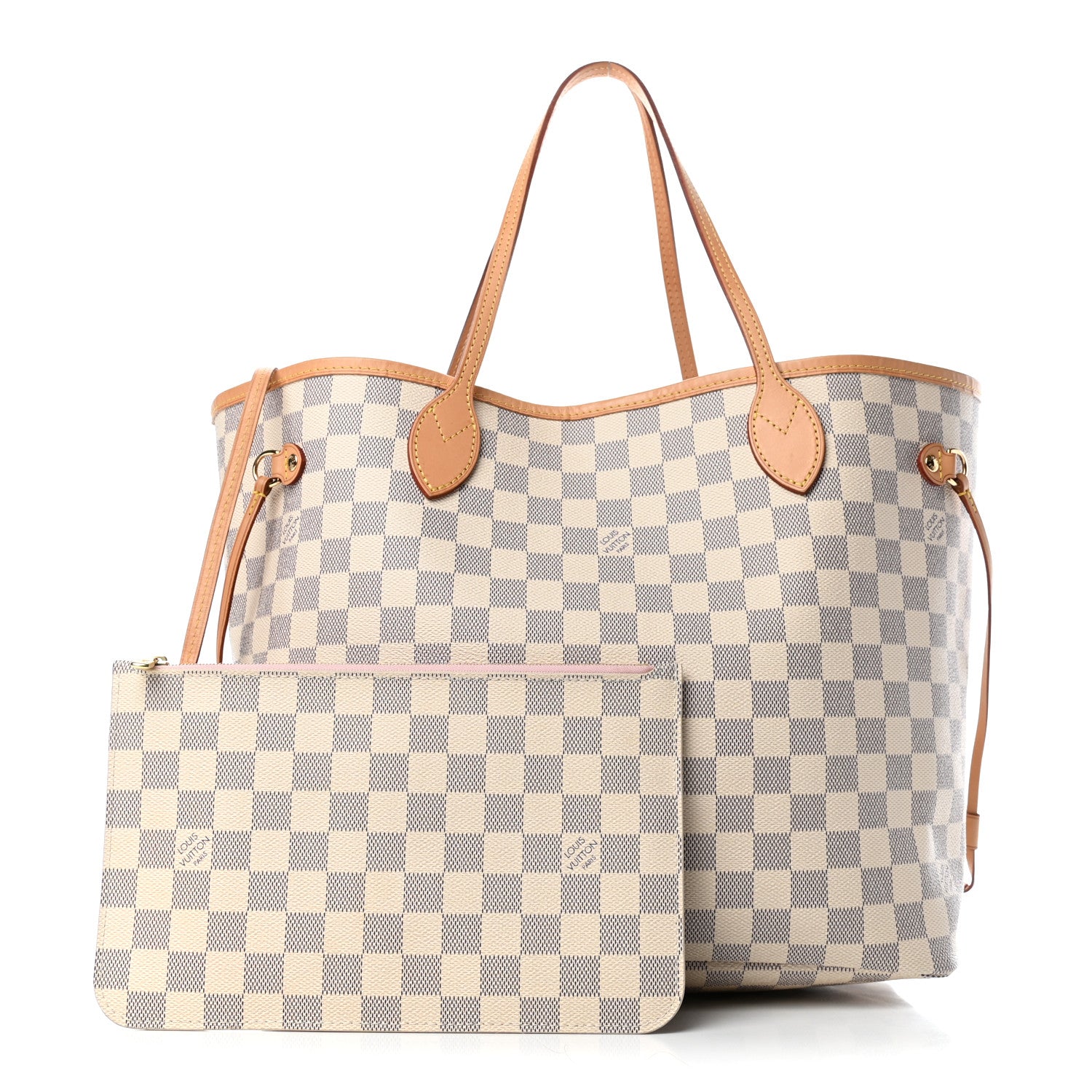 Louis Vuitton Damier Azur Neo Neverfull MM Rose Ballerine 1 of 4