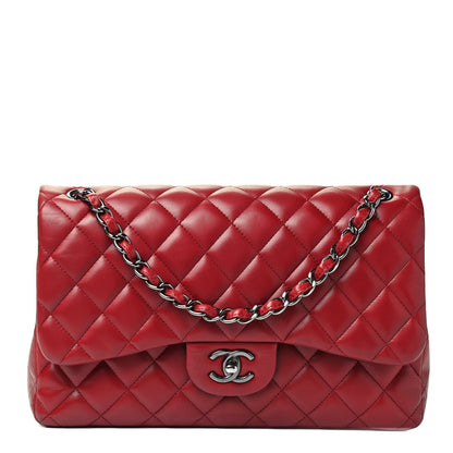 Chanel Lambskin Quilted Jumbo Double Flap Red 1 of 4