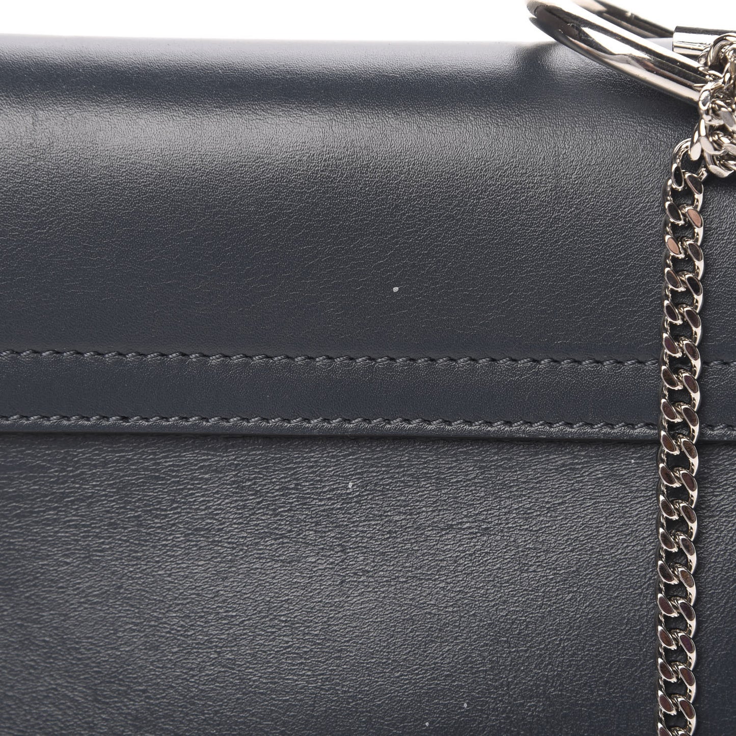 Suede Smooth Calfskin Drew Shoulder Bag Silver Blue