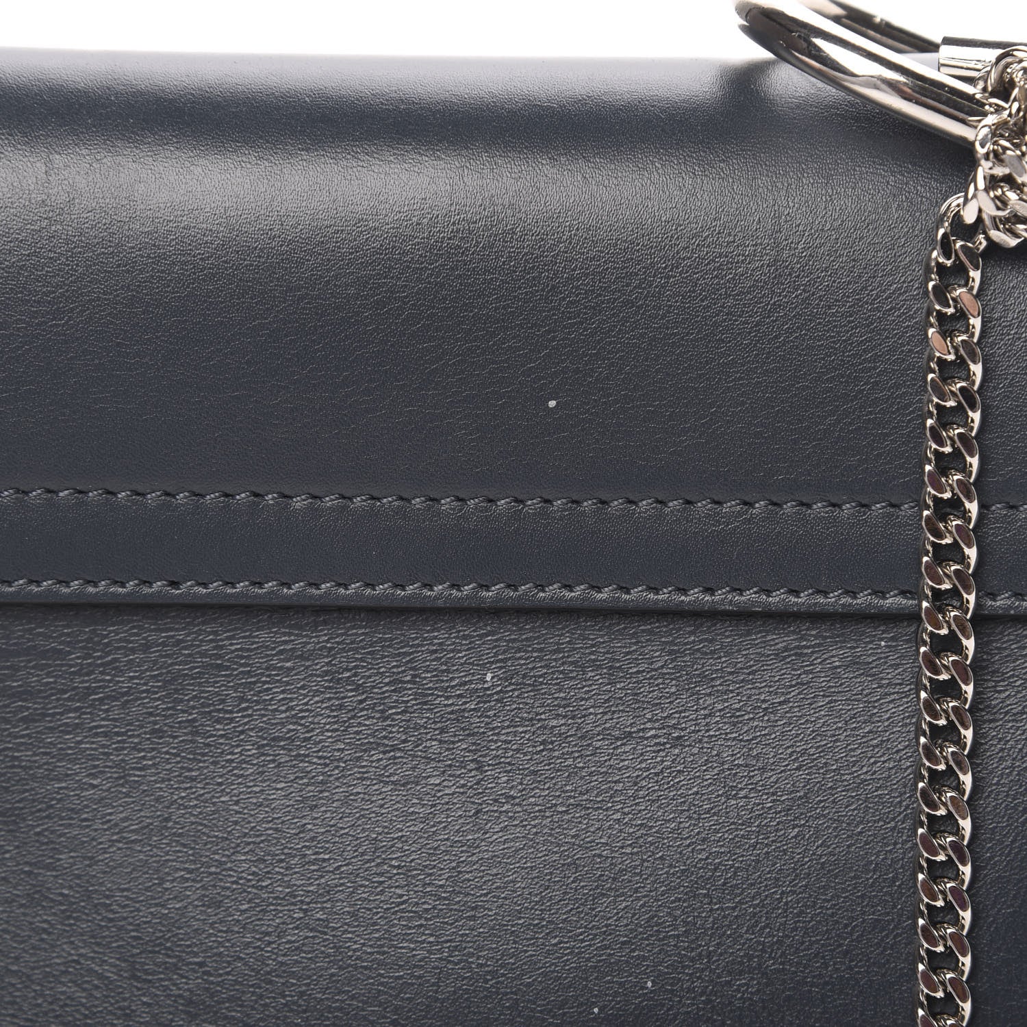Chloe Suede Smooth Calfskin Drew Shoulder Bag Silver Blue 16 of 16