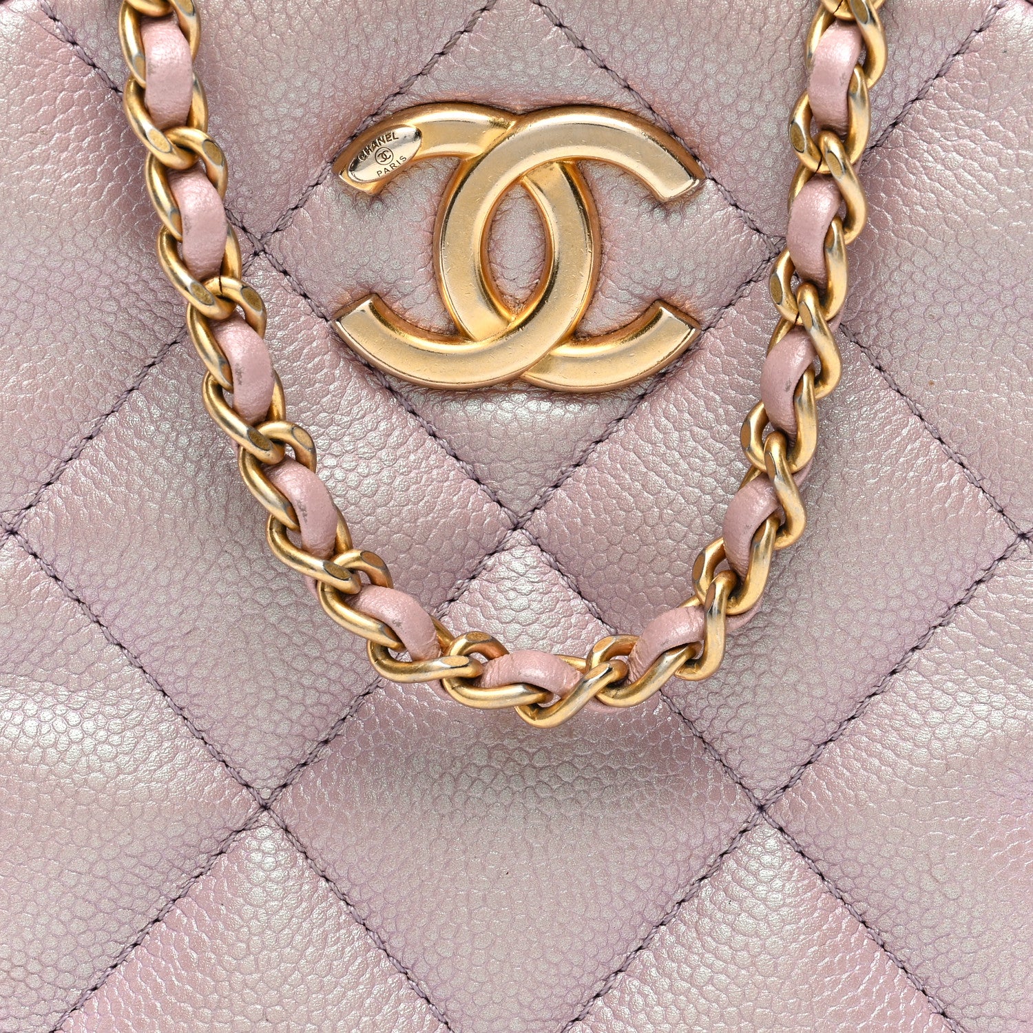 Chanel Iridescent Caviar Quilted Vertical My Perfect Camera Case Pink 8 of 10
