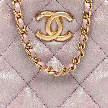 Chanel Iridescent Caviar Quilted Vertical My Perfect Camera Case Pink 8 of 10