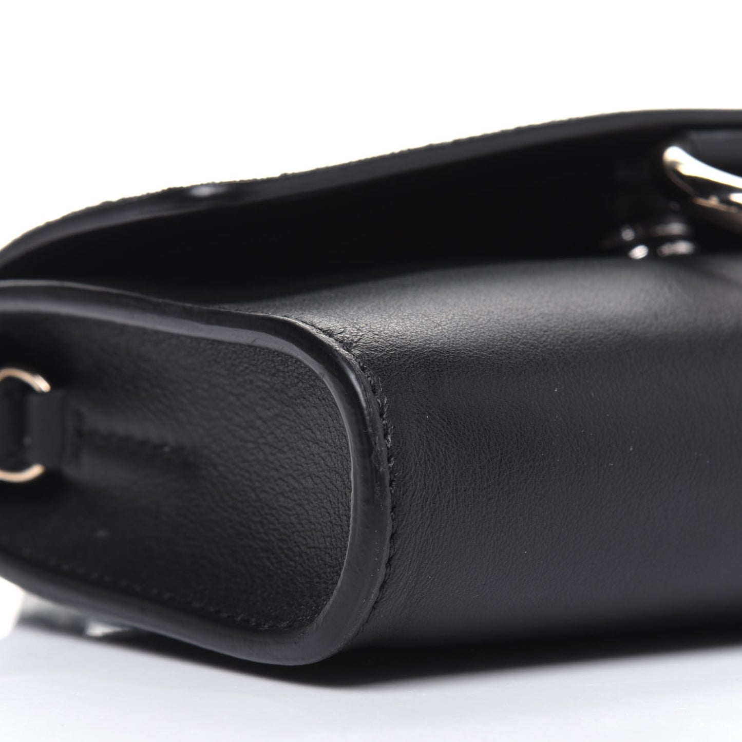 Suede Calfskin Mini Faye Shoulder Bag Black