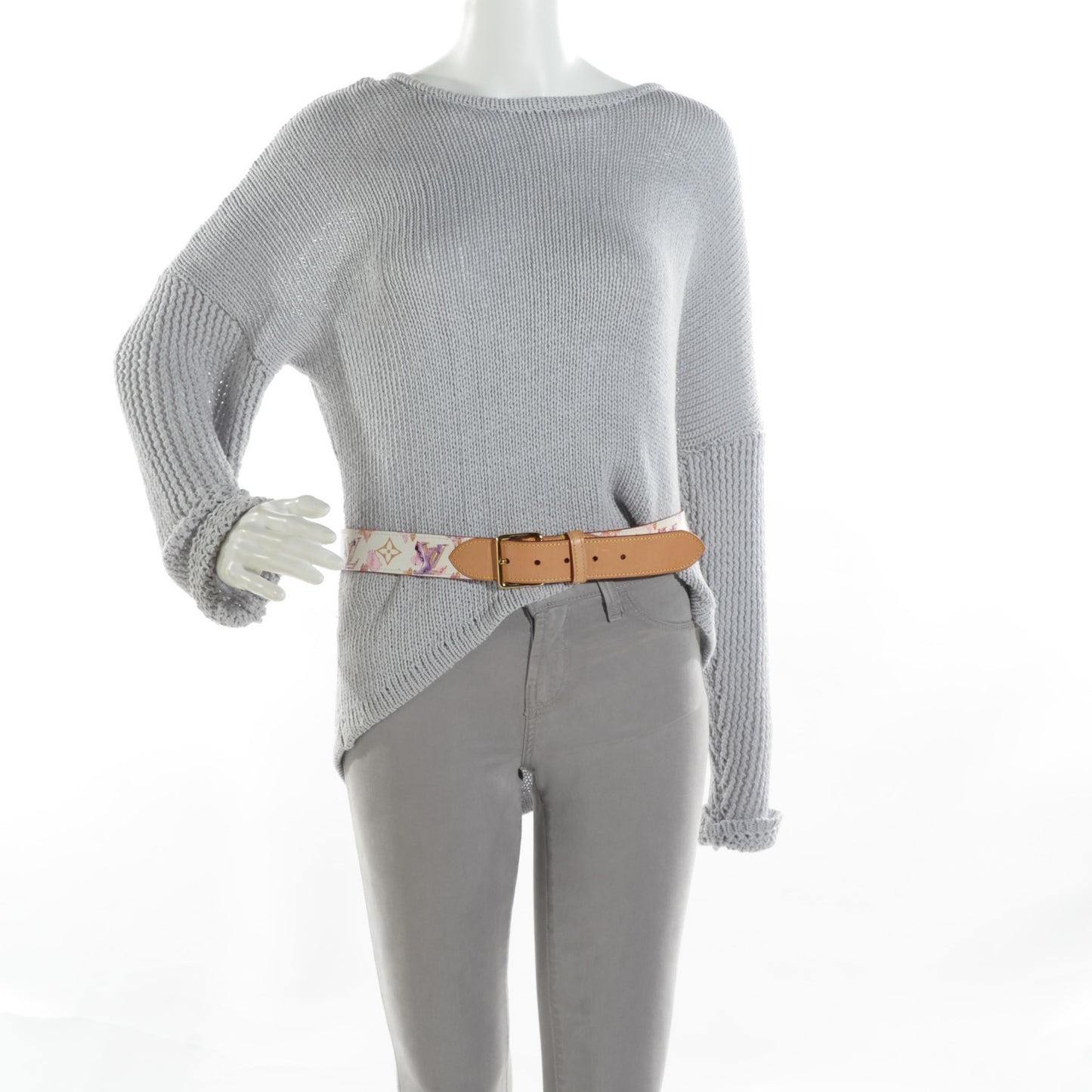 Monogram Watercolor Aquarelle Belt 90 36 White