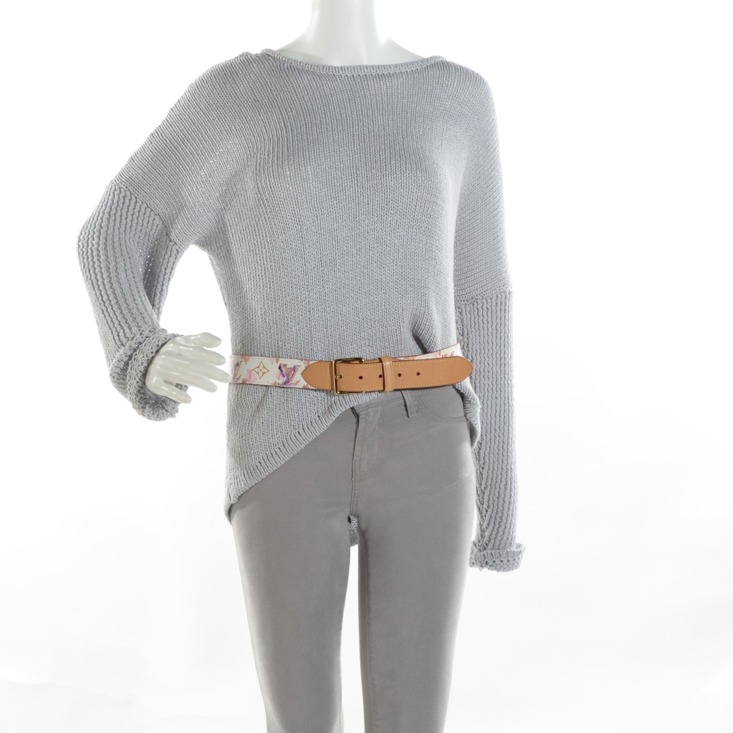 Louis Vuitton Monogram Watercolor Aquarelle Belt 90 36 White 2 of 9