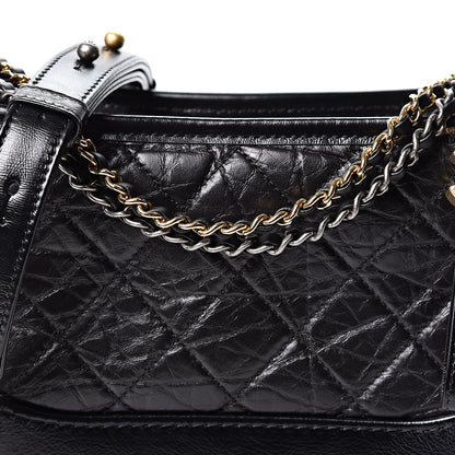 Chanel Aged Calfskin Quilted Small Gabrielle Hobo Black 7 of 9