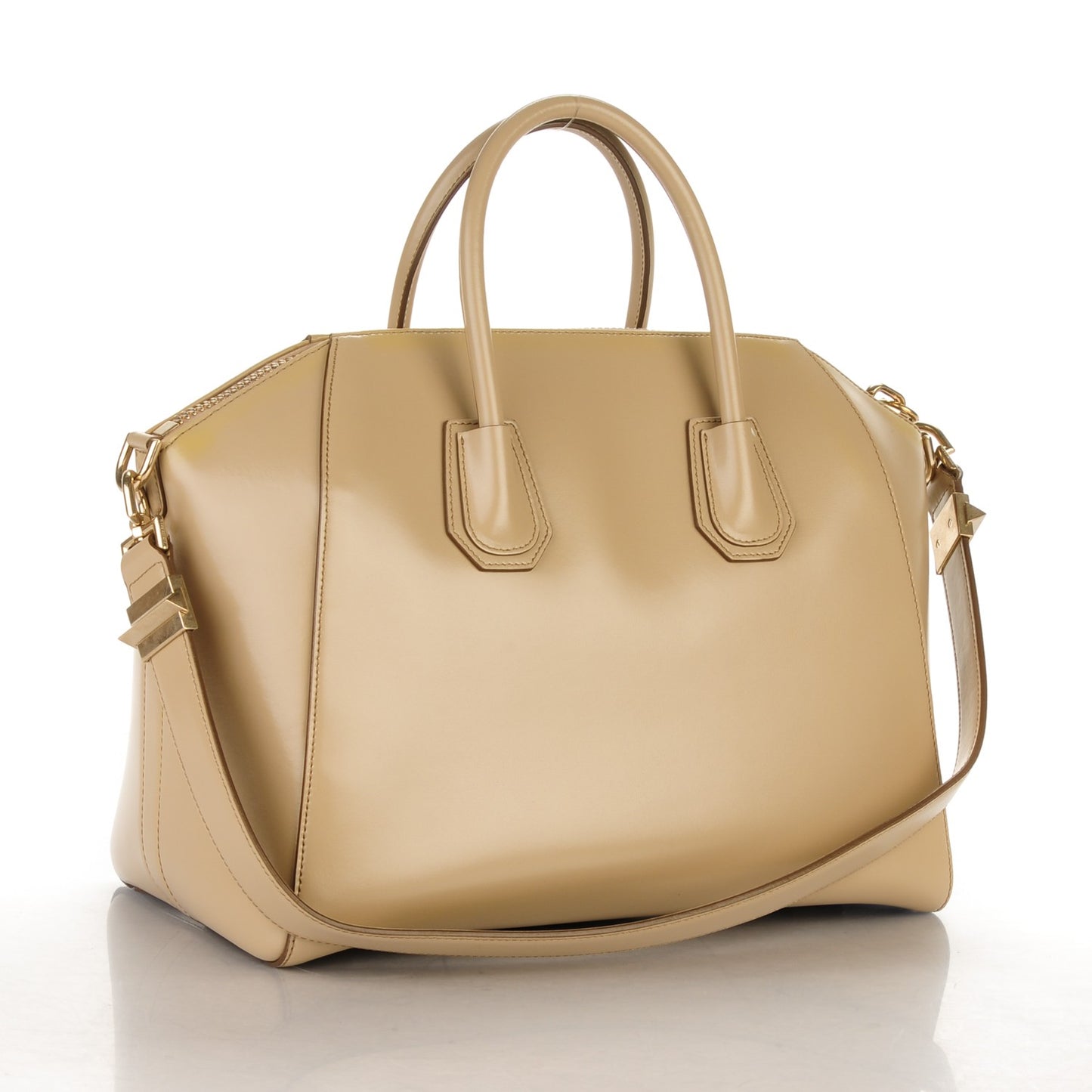 Shiny Lord Calfskin Medium Antigona Dark Beige