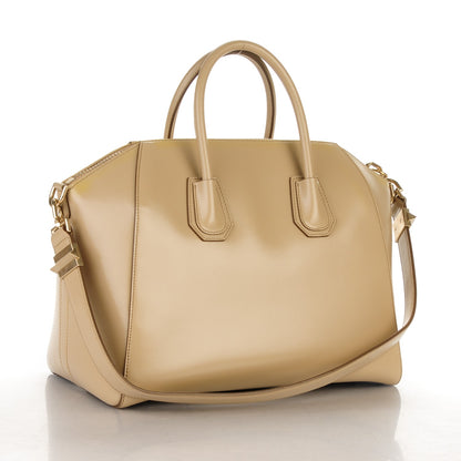 Givenchy Shiny Lord Calfskin Medium Antigona Dark Beige 3 of 12