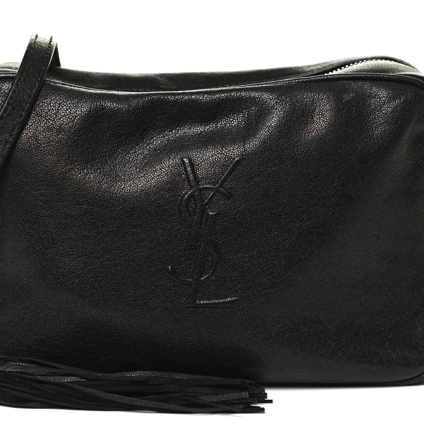 Lambskin Monogram Embossed Small Lou Camera Bag Black