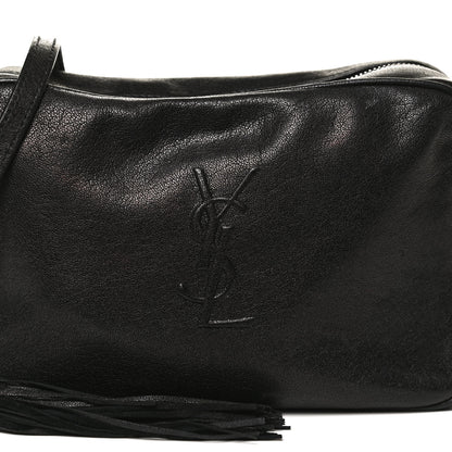 Saint Laurent Lambskin Monogram Embossed Small Lou Camera Bag Black 9 of 11
