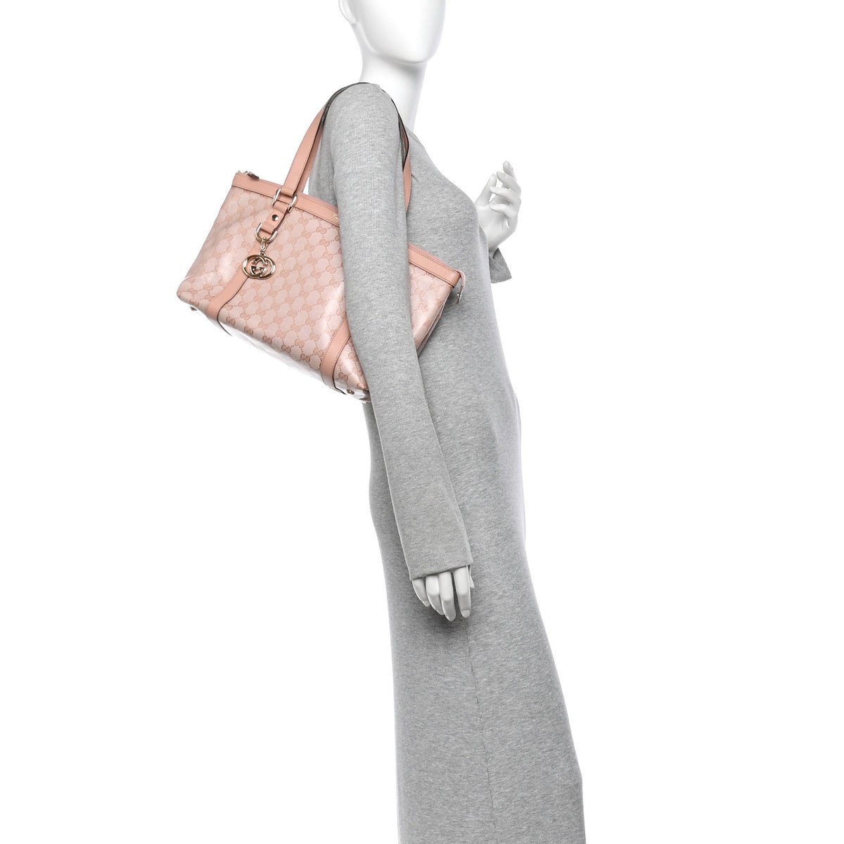 Crystal Monogram Medium Abbey Tote Blush
