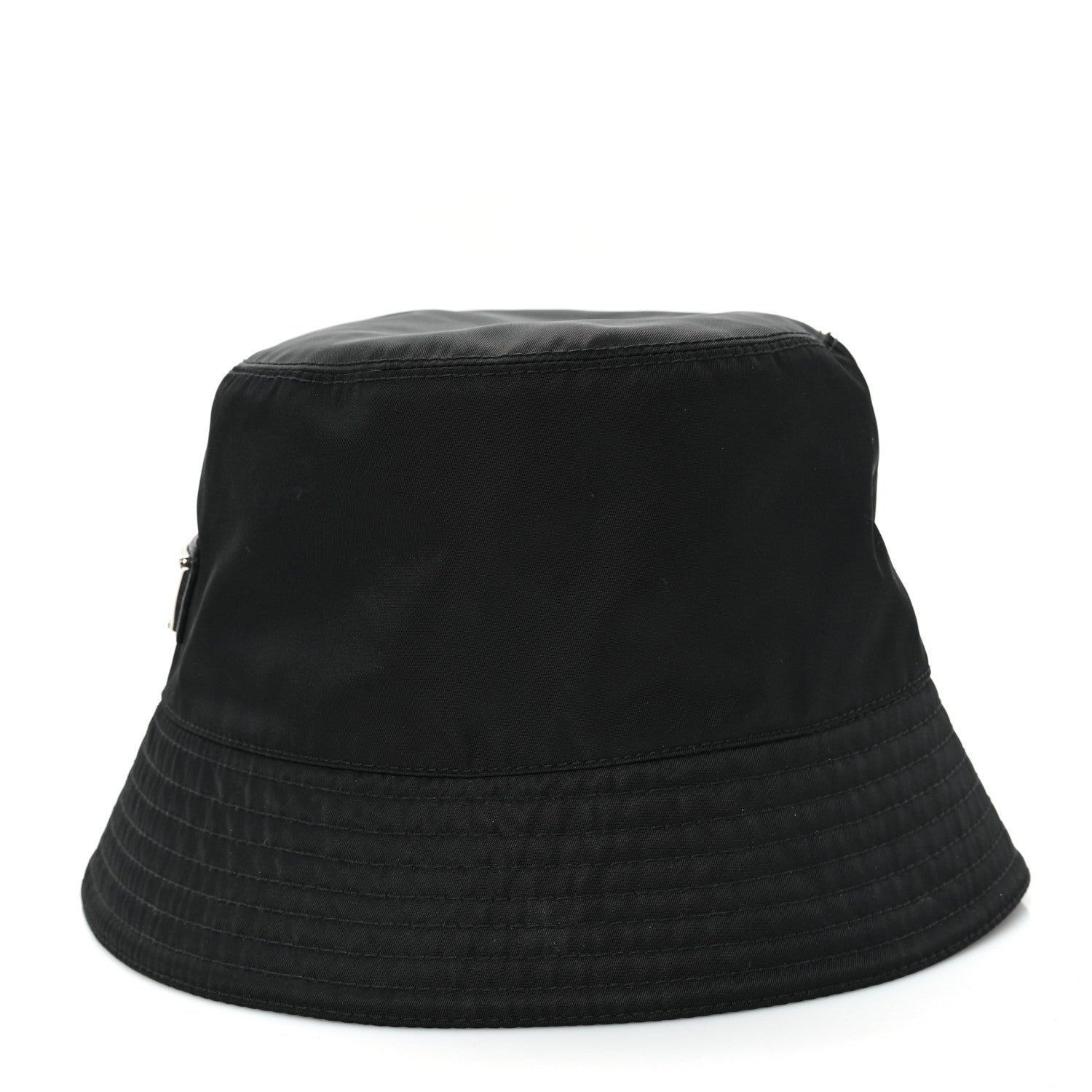 Prada Re-Nylon Metal Triangle Logo Bucket Hat M Black 4 of 9