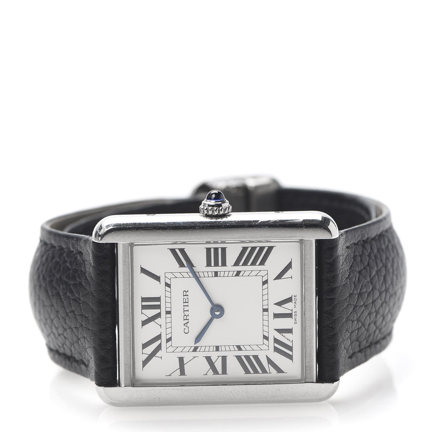 Stainless Steel Calfskin 27mm Tank Solo Quartz Watch