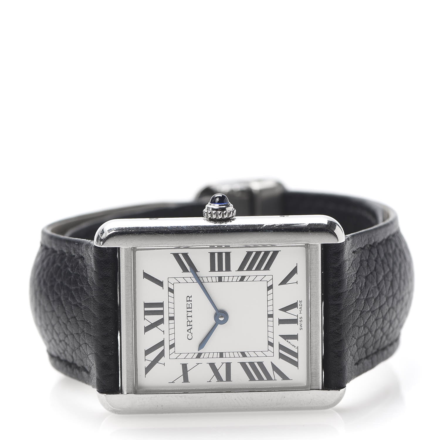 Cartier Stainless Steel Calfskin 27mm Tank Solo Quartz Watch 3 of 7