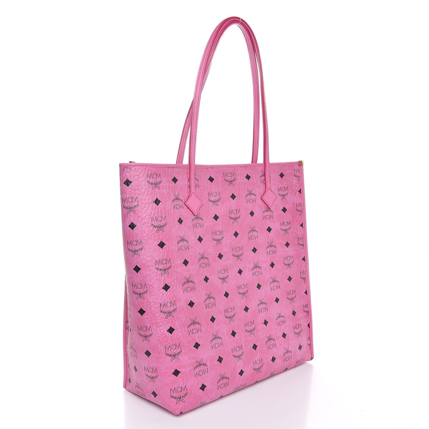MCM Visetos Shopper Tote Pink 3 of 6