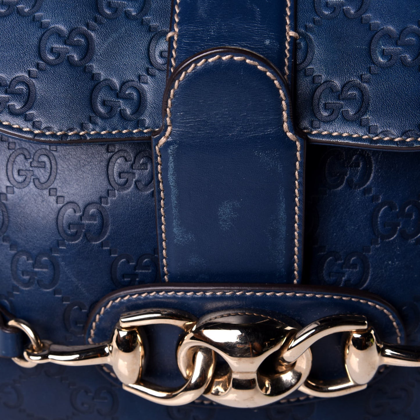 Guccissima Wave Flap Bag Blue