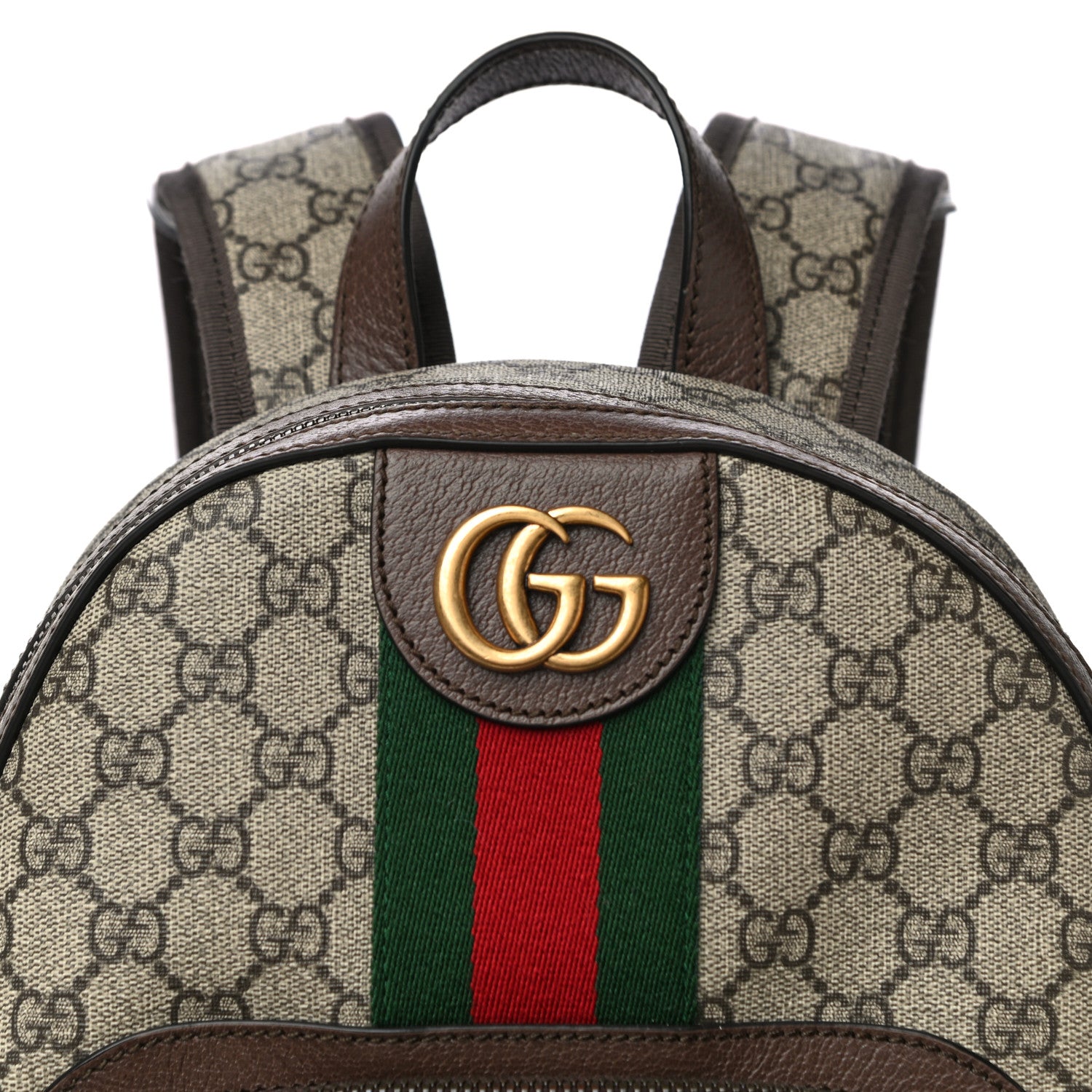 Gucci GG Supreme Monogram Calfskin Web Small Ophidia Day Backpack Beige Ebony New Acero 9 of 11