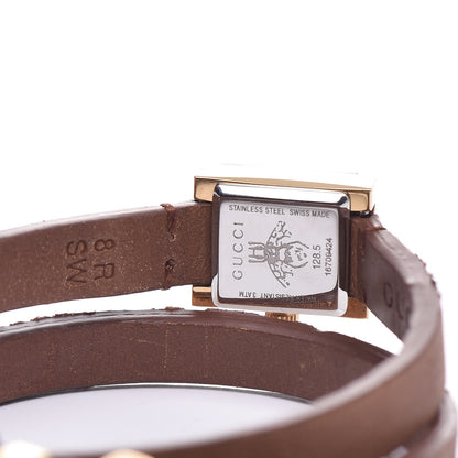 Gucci Stainless Steel Calfskin Mother of Pearl 14mm G-Frame Square Double Wrap Quartz Watch 7 of 7