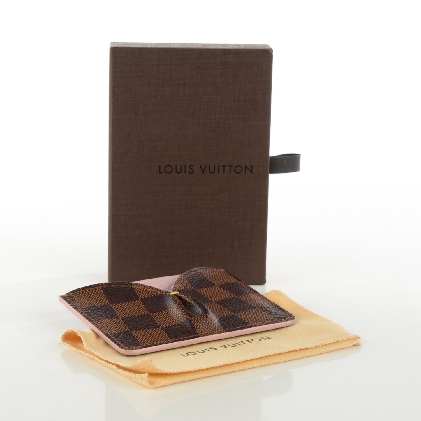 Damier Ebene Caissa Card Holder Rose Ballerine