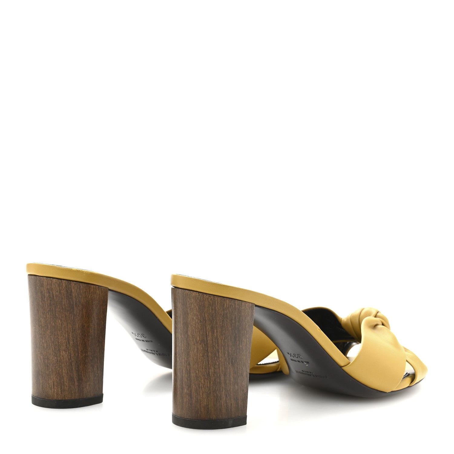 Saint Laurent Lambskin Bianca Mules 39.5 Jaune Safari 5 of 10