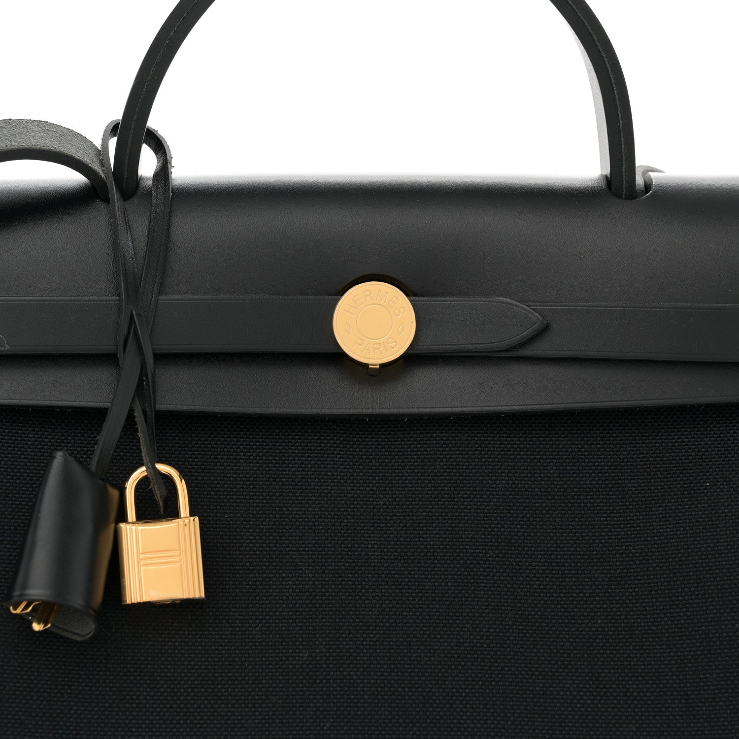 Hermes Military Toile Vache Hunter Herbag Zip Retourne 31 PM Black 9 of 13