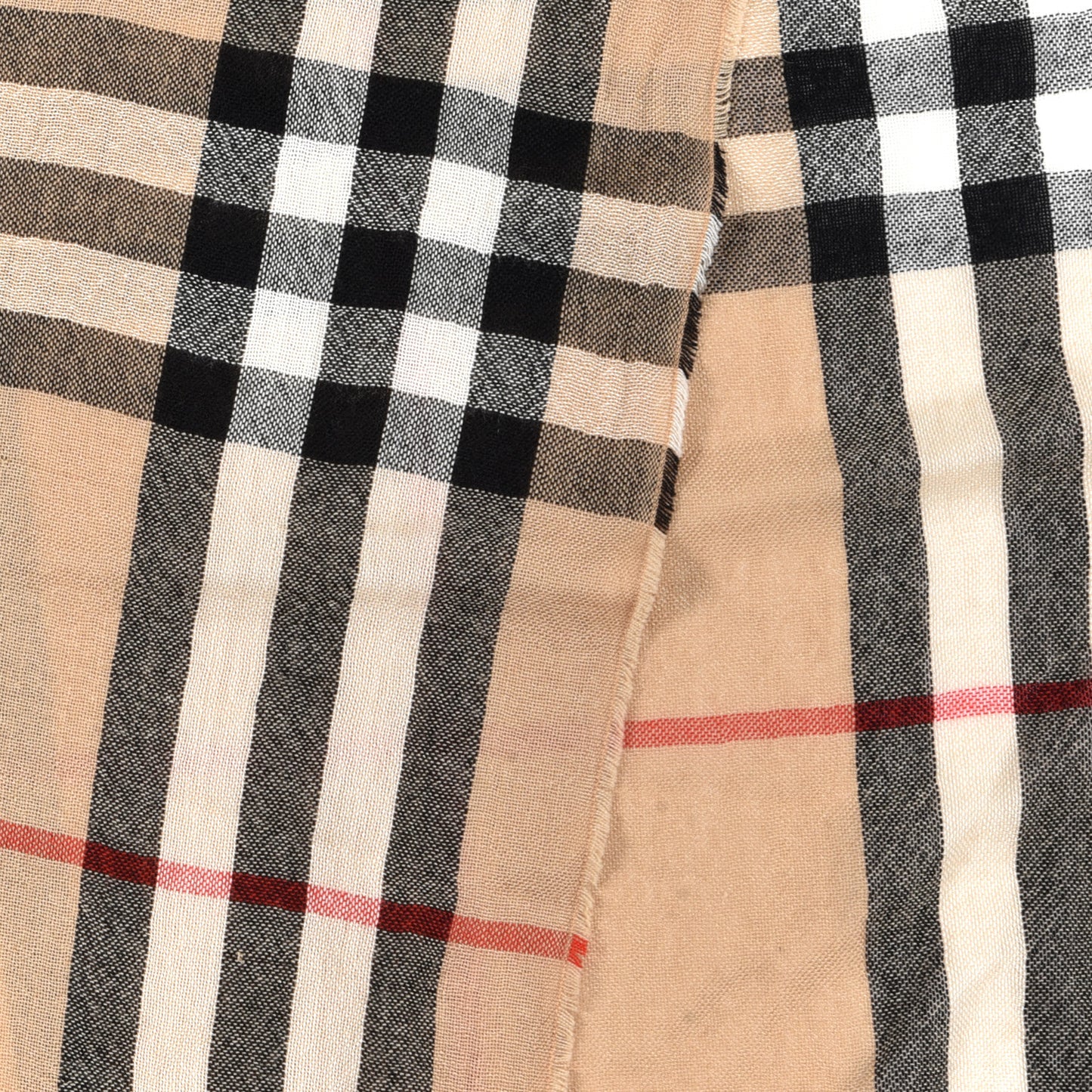 Wool House Check Lightweight Scarf Camel