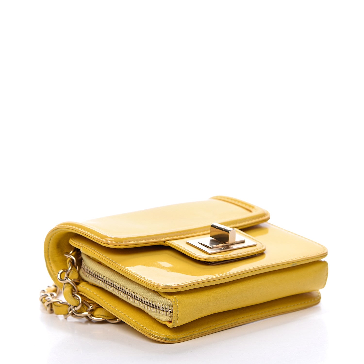 Chanel Patent Calfskin Mini Reissue Flap Yellow 3 of 17