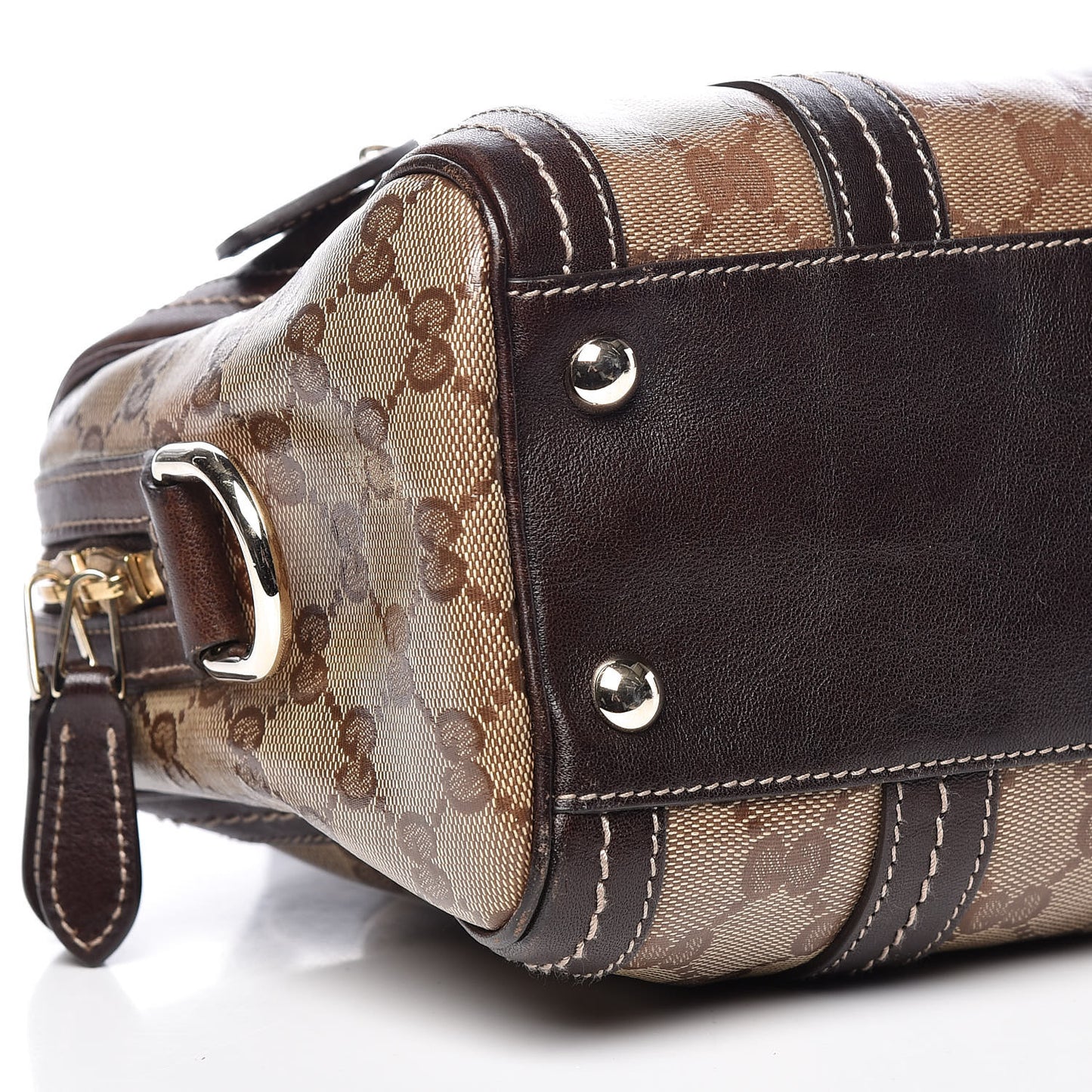 Crystal Monogram Duchessa Boston Bag Brown