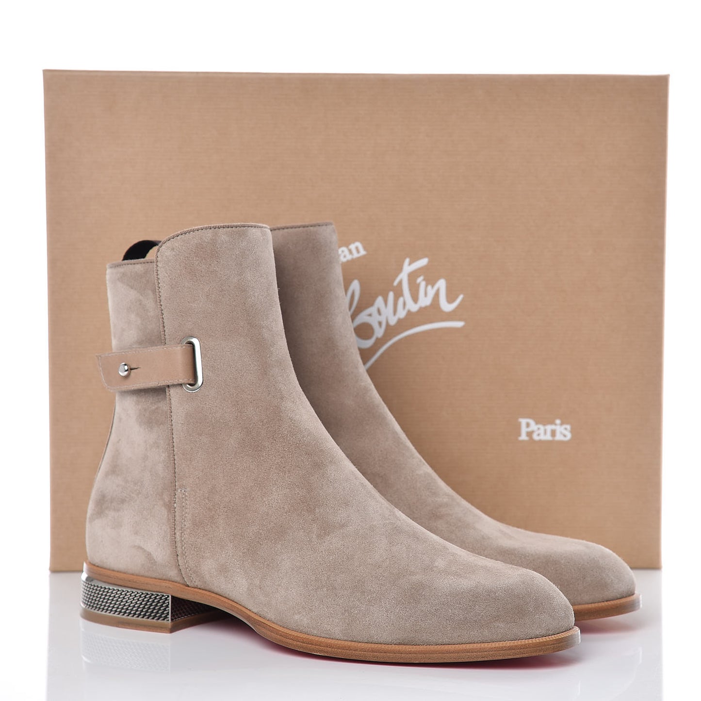 Veau Velours Grosgrain Cortino Boots 40.5 Mandorla