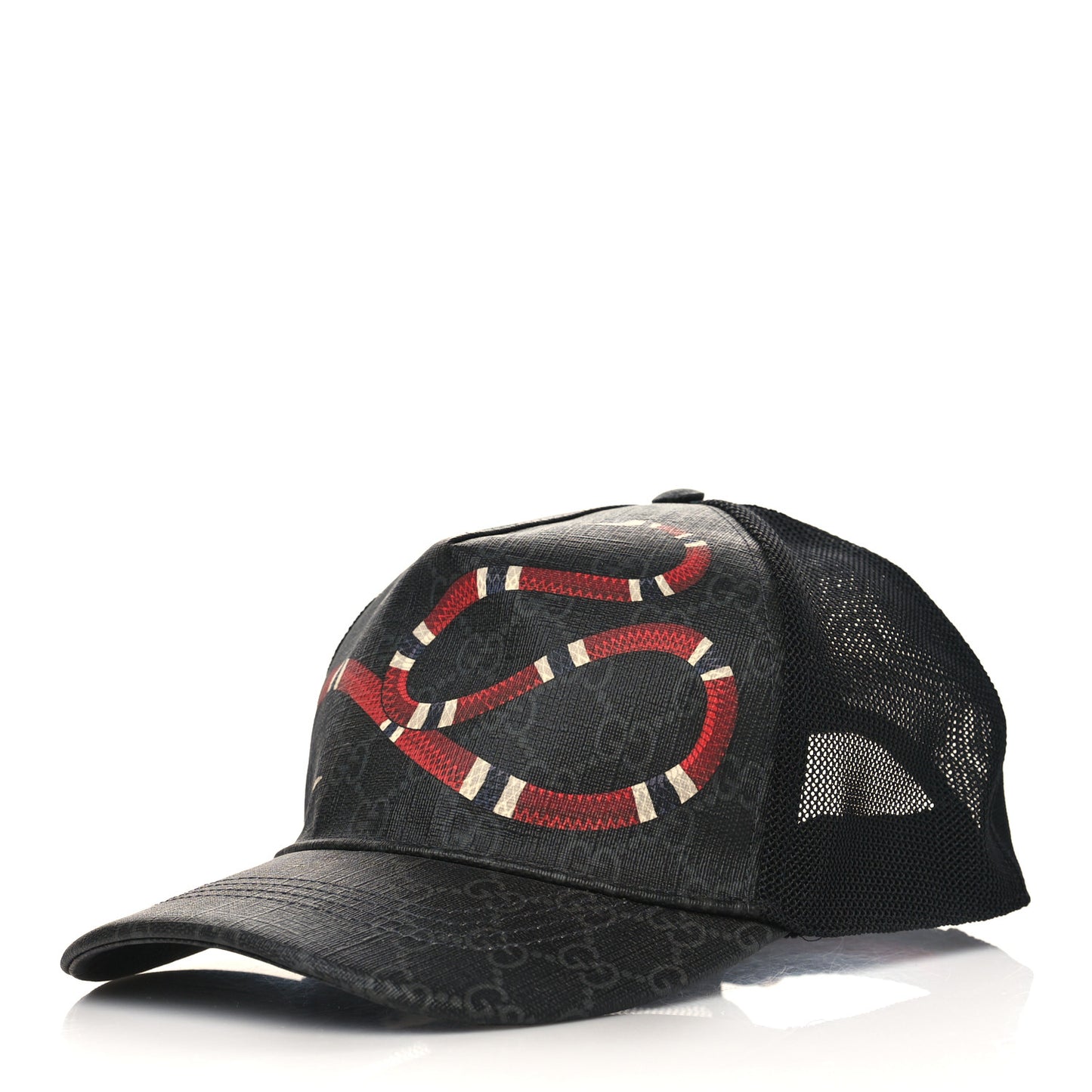 GG Supreme Monogram Kingsnake Print Baseball Hat XXL Black