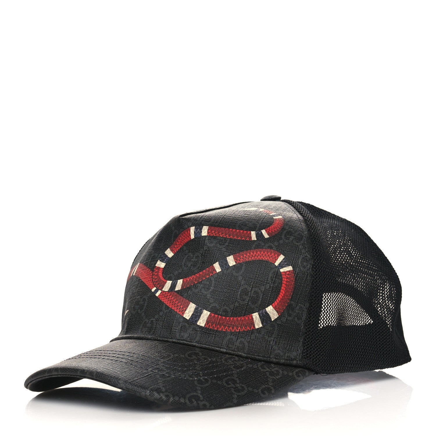 Gucci GG Supreme Monogram Kingsnake Print Baseball Hat XXL Black 1 of 9