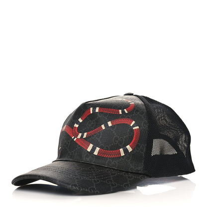 Gucci GG Supreme Monogram Kingsnake Print Baseball Hat XXL Black 1 of 9