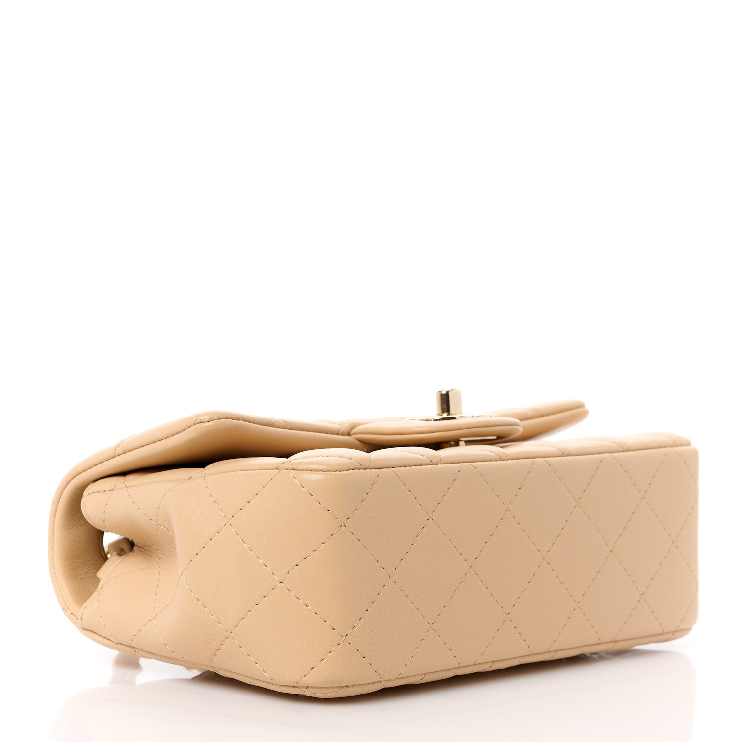 Chanel Lambskin Quilted Mini Rectangular Flap Beige 4 of 12