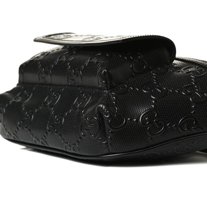 Gucci Calfskin GG Tennis Embossed Pocket Belt Bag Black 11 of 14