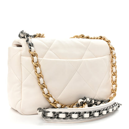 Chanel Lambskin Quilted Medium Chanel 19 Flap White 3 of 14