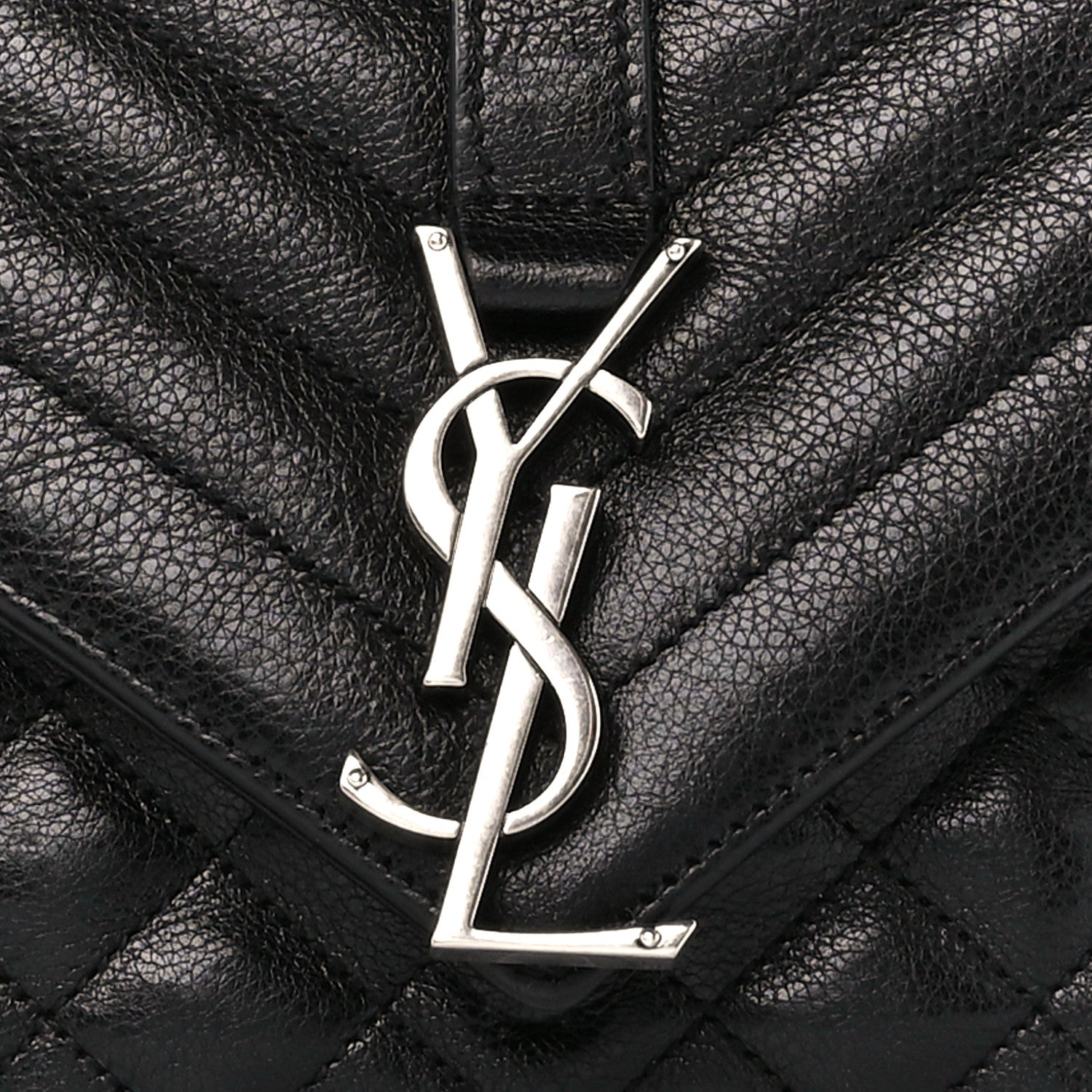 Saint Laurent Sheepskin Tri-Quilt Monogram Medium College Bag Black 9 of 11