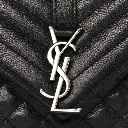 Saint Laurent Sheepskin Tri-Quilt Monogram Medium College Bag Black 9 of 11