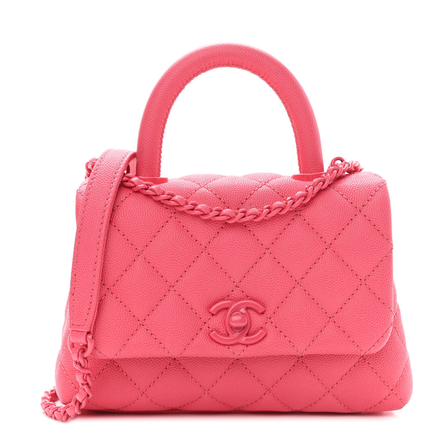 Chanel Caviar Quilted Incognito Extra Mini Coco Handle Flap Pink 1 of 11