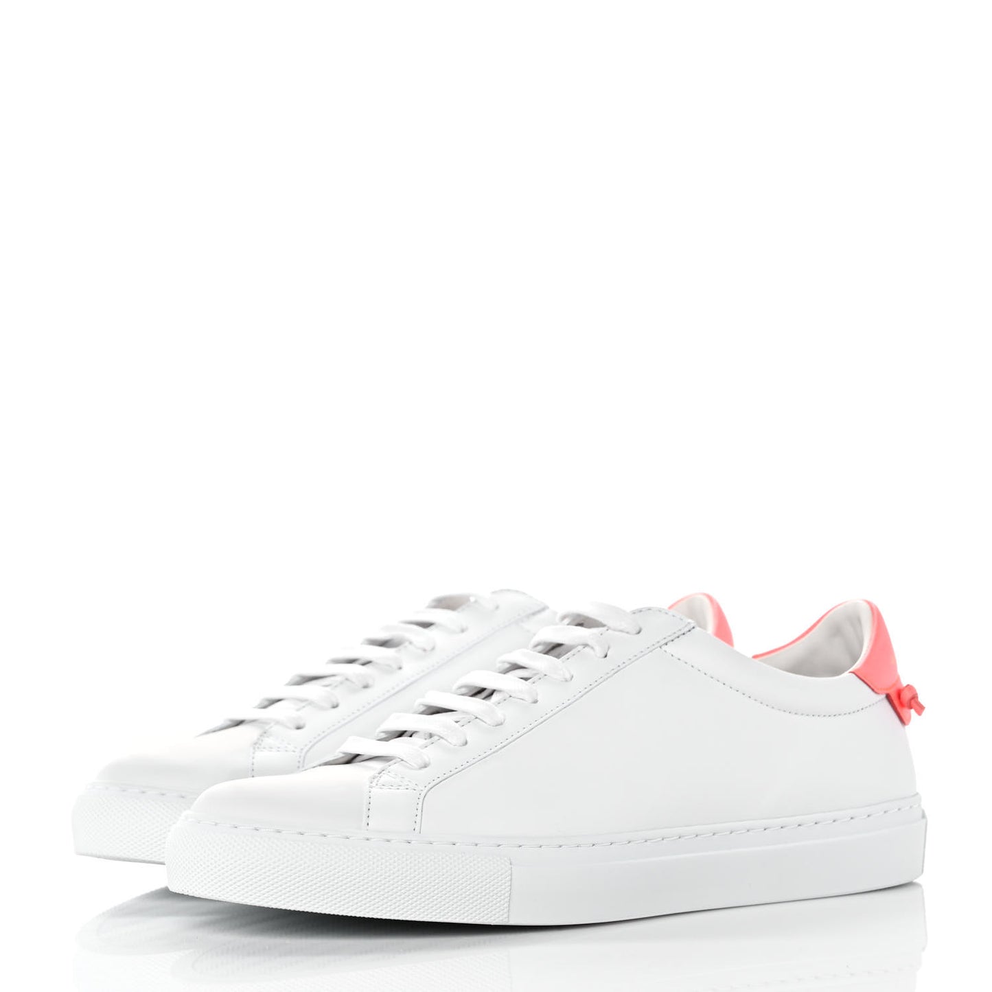 Calfskin Womens Urban Street Sneakers 40 White Neon Pink