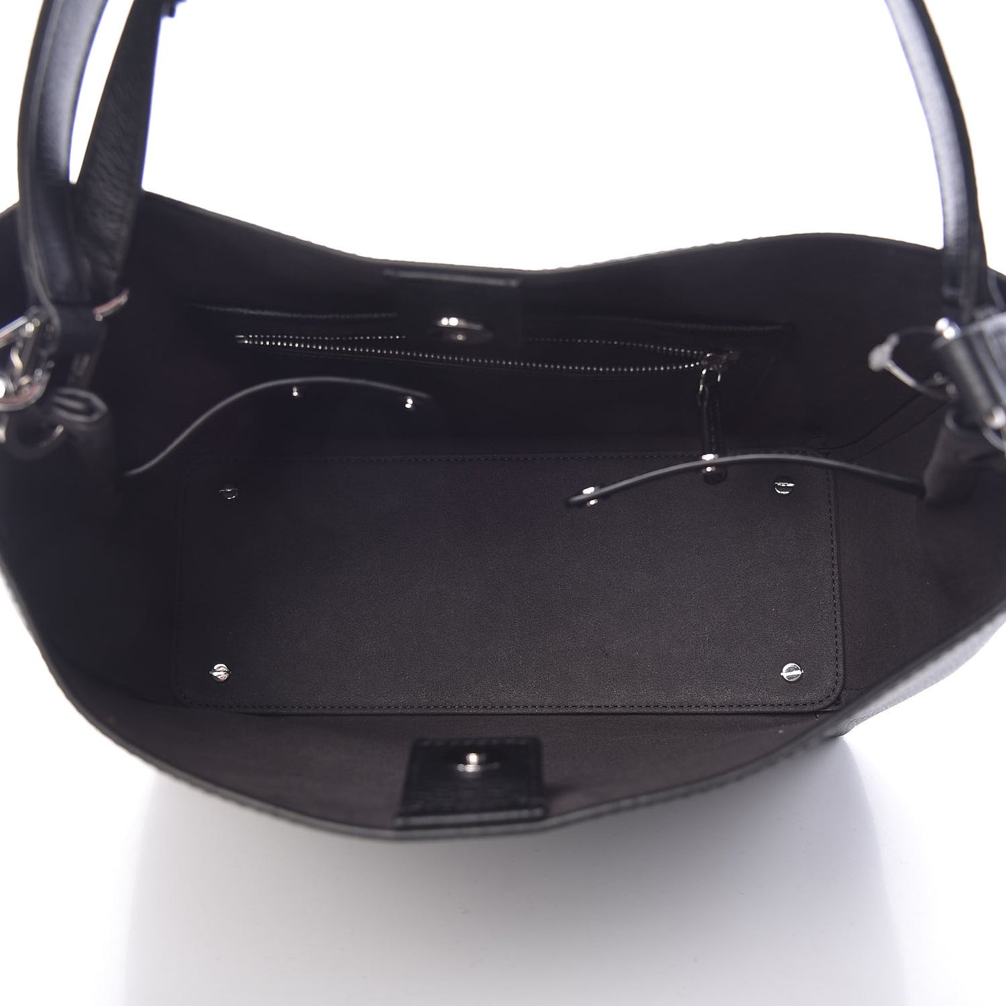 Grained Calfskin Visetos Medium Sarah Hobo Black
