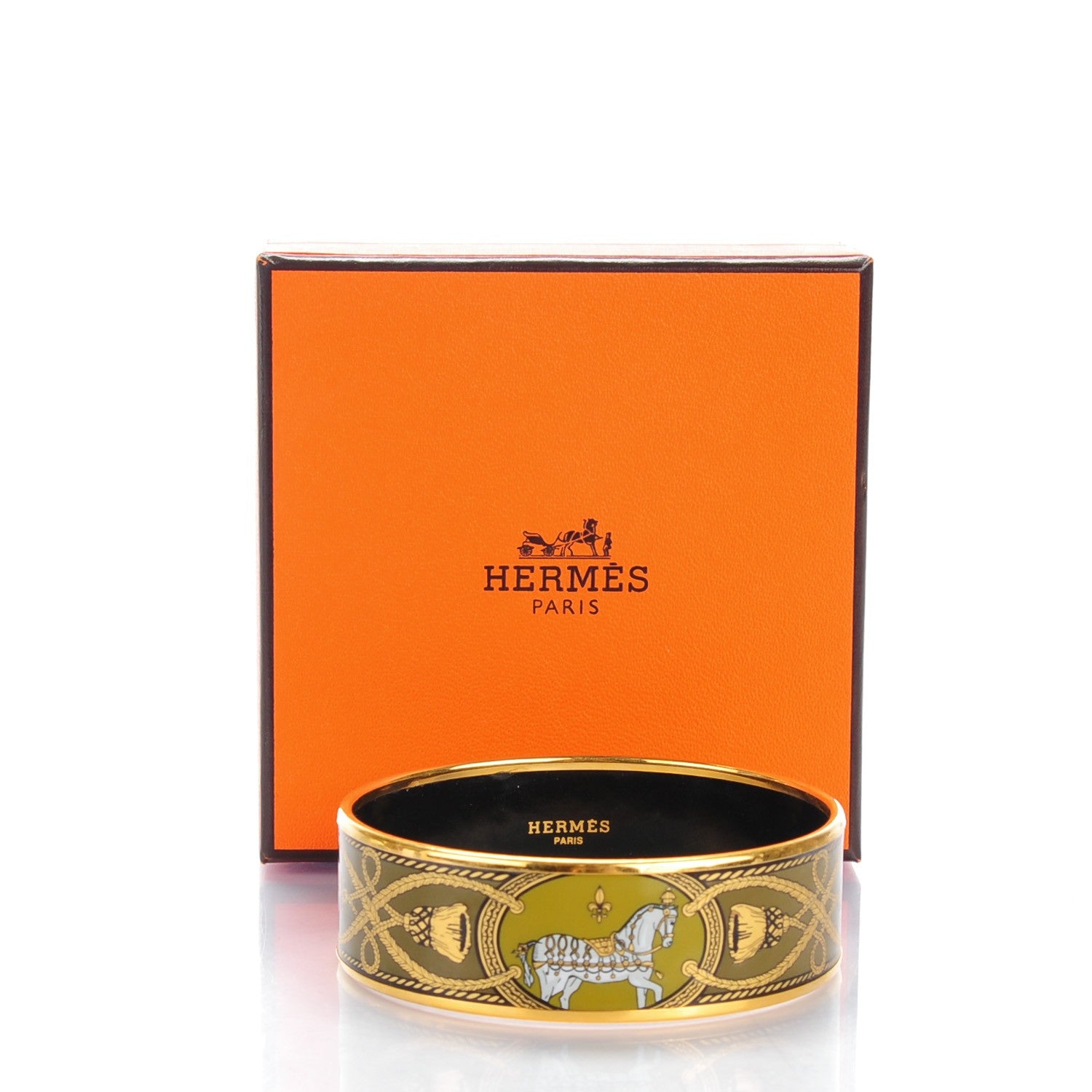 Hermes Enamel Printed Wide Grand Apparat Bracelet 70 5 of 5