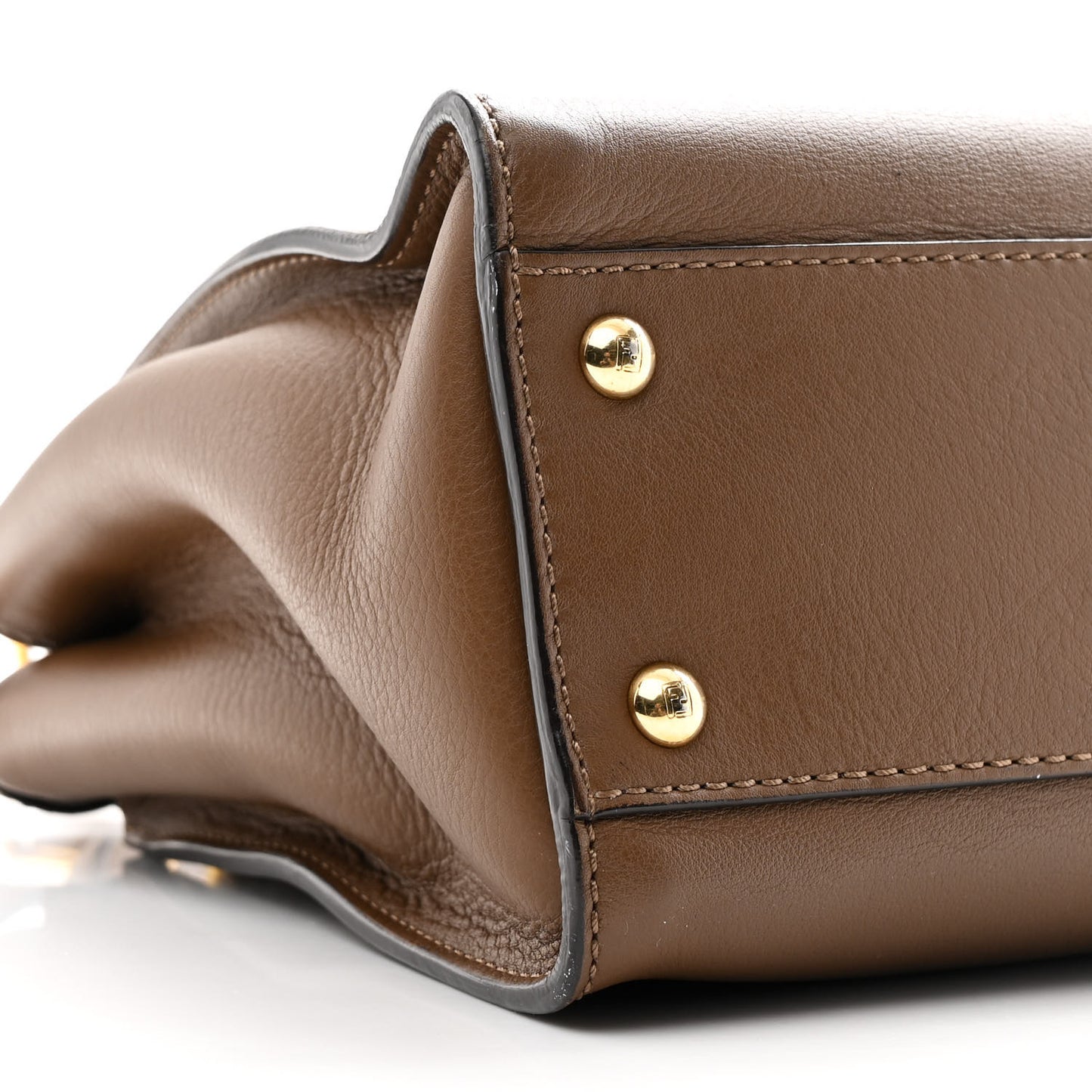 Vitello Seta Fabric Jacquard Pequin Medium Peekaboo Iconic Satchel Foresta Tobacco