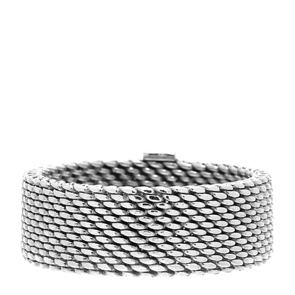 Tiffany Sterling Silver Diamond Somerset Mesh Ring 50 5.5 3 of 4