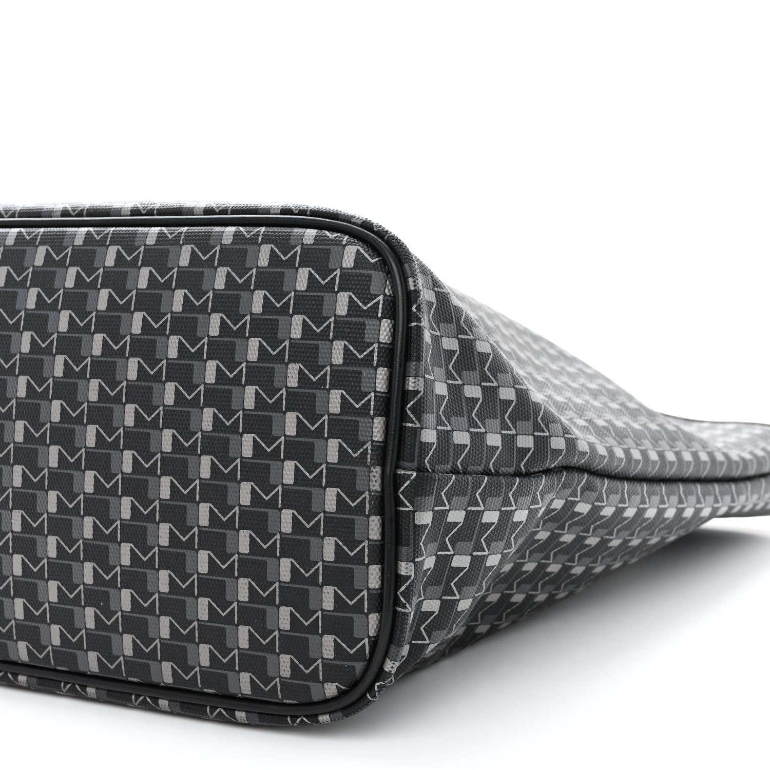 Moynat Grained Calfskin Canvas 1920 Oh! Tote Ruban GM Carbon Silver 10 of 10
