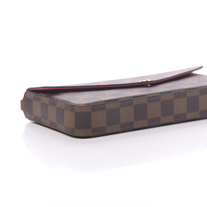 Louis Vuitton Damier Ebene Pochette Felicie Chain Wallet 8 of 10