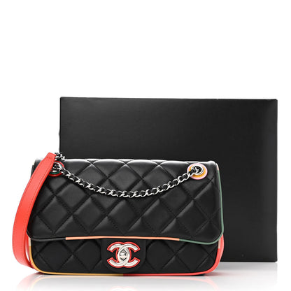Chanel Lambskin Plexiglass Quilted Small Cuba Color Flap Black Multicolor 12 of 12
